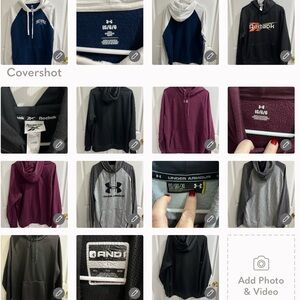 5 Under Armour, Reebok, And1 men’s hoodies. All 5 sold together. L-XL.